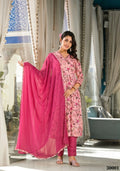 Designer Stylish Light Pink Rubi Silk Stitched Suit With Dupatta - Kiyara