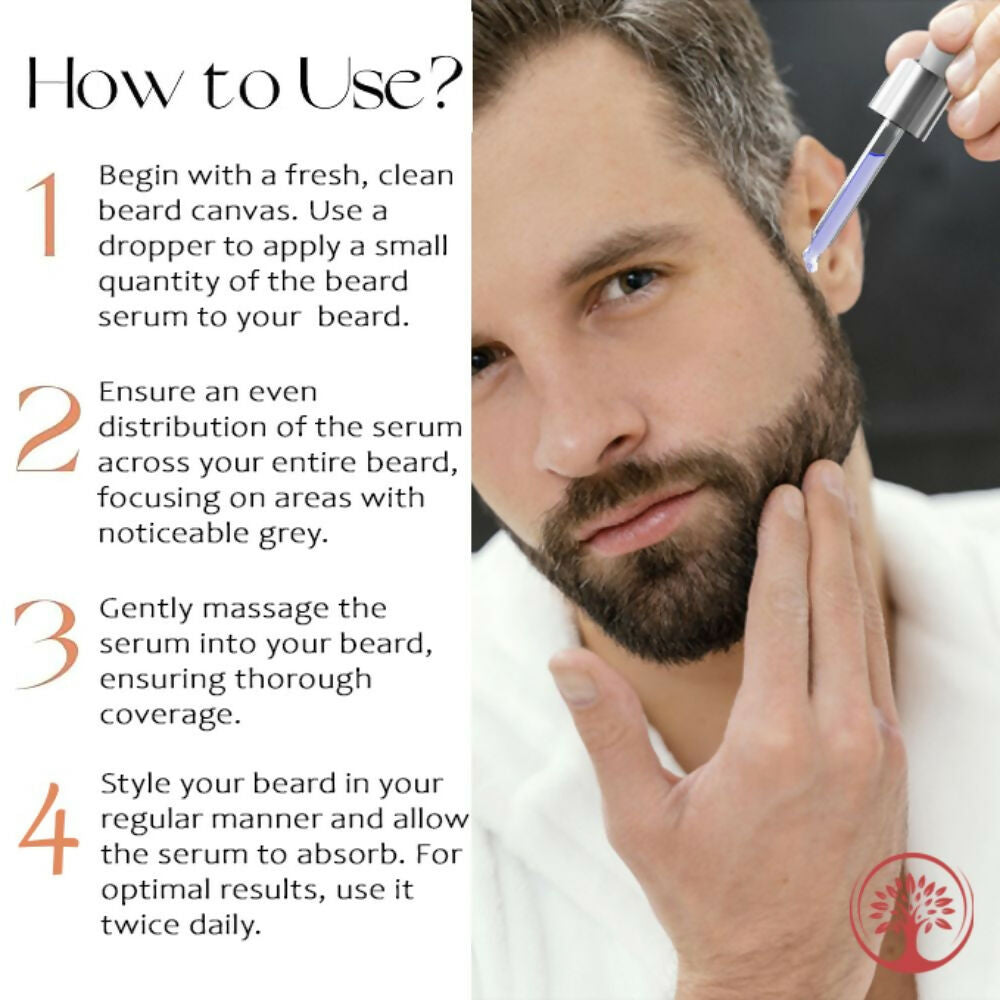 Ivory Natural Greys Beard Serum Restore Natural Black Color Of Grey White Beard
