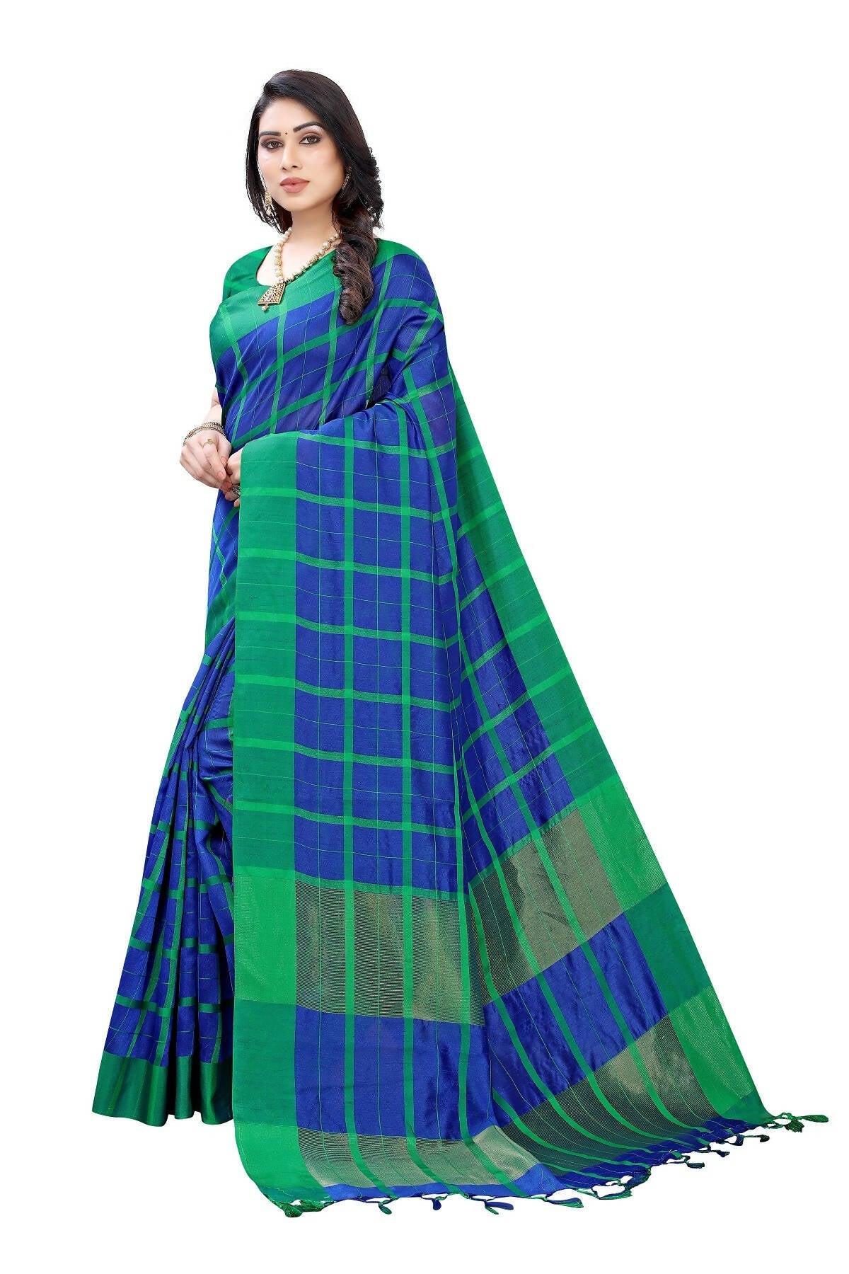 Vamika Navy Cotton Silk Weaving Saree (SATURN NAVY)