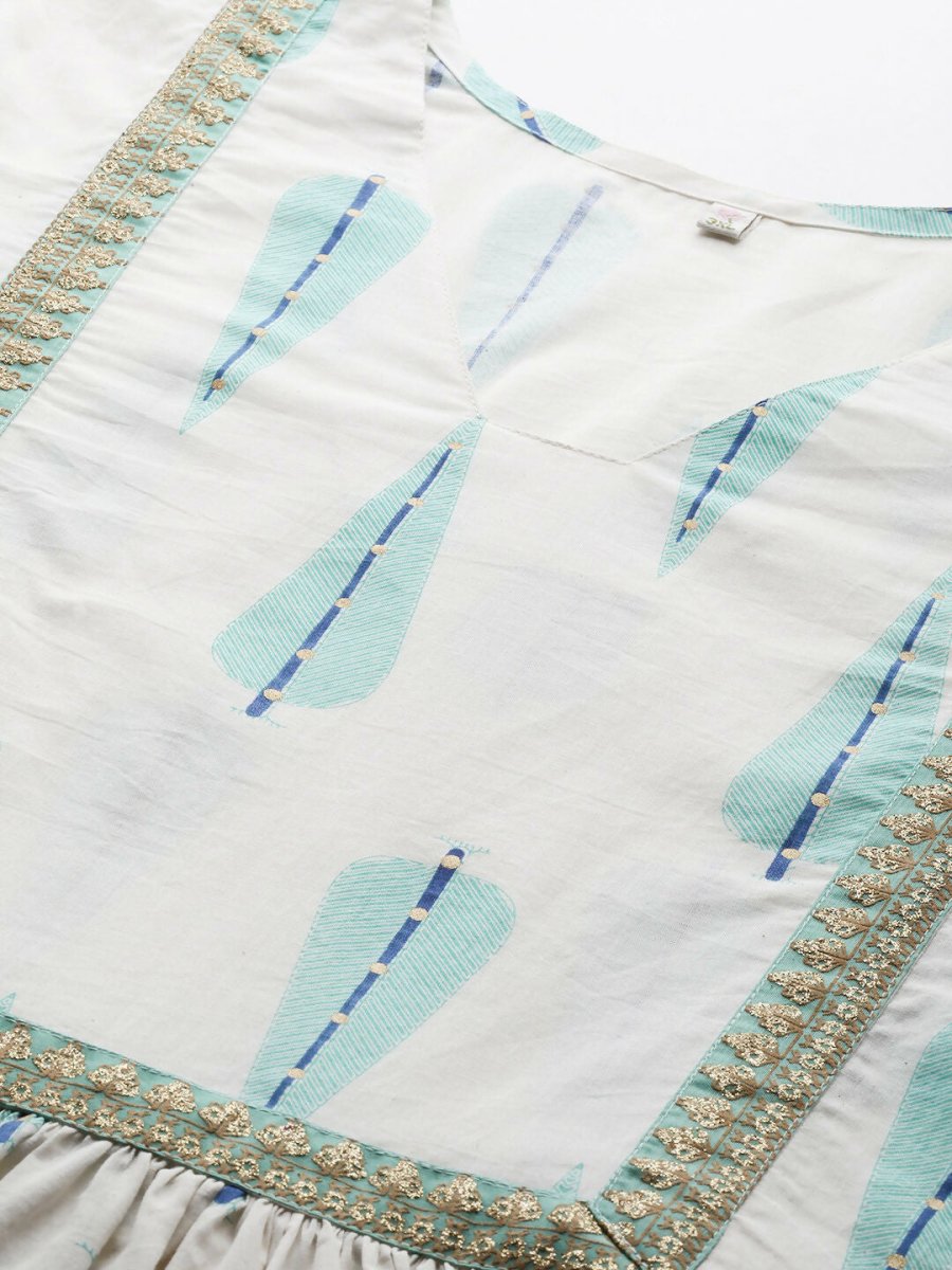 Ahalyaa Women's Traditional wear Co-ords - Off White