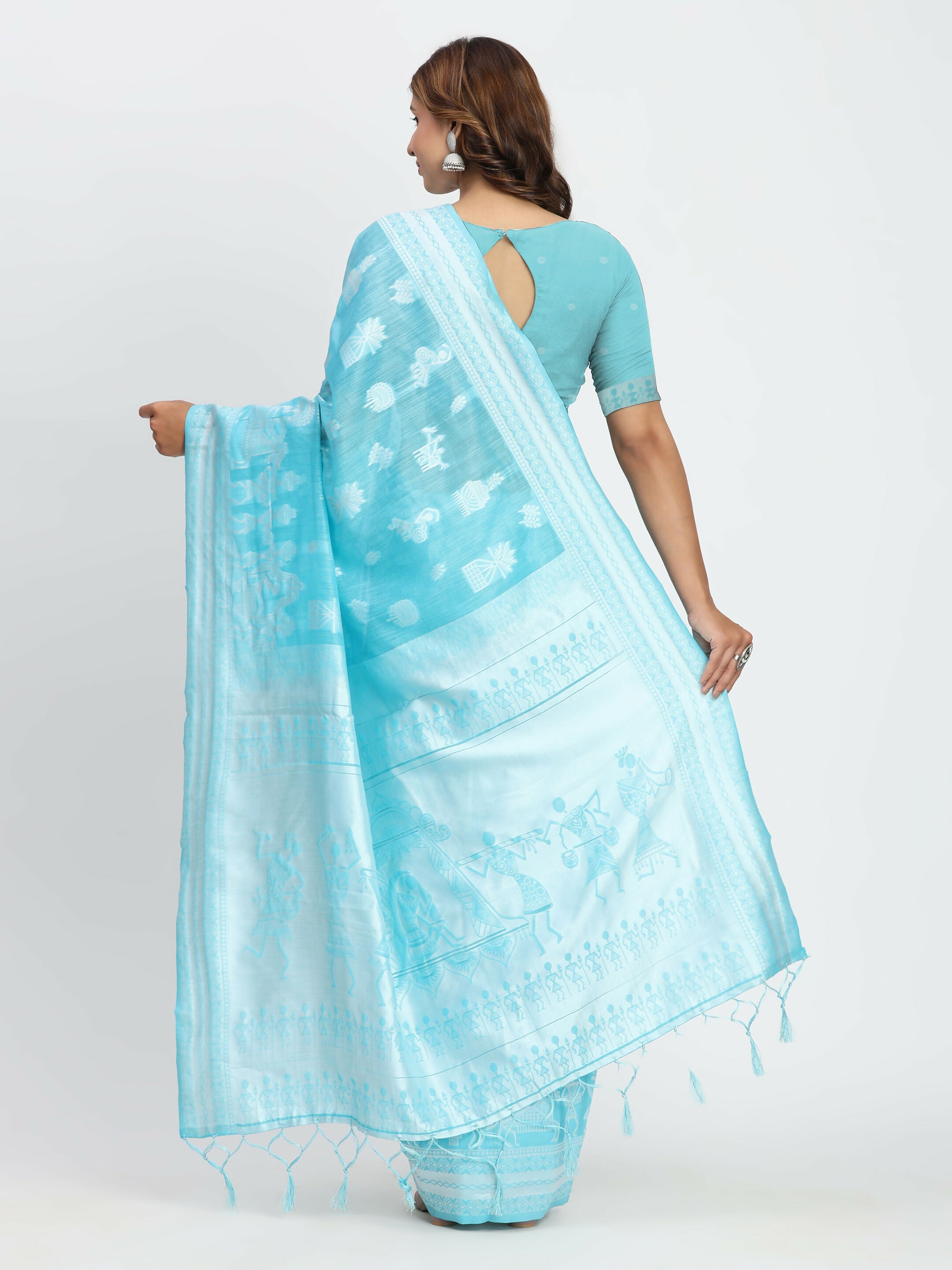 Shree Shyam Fashion Linen Cotton Grey Saree