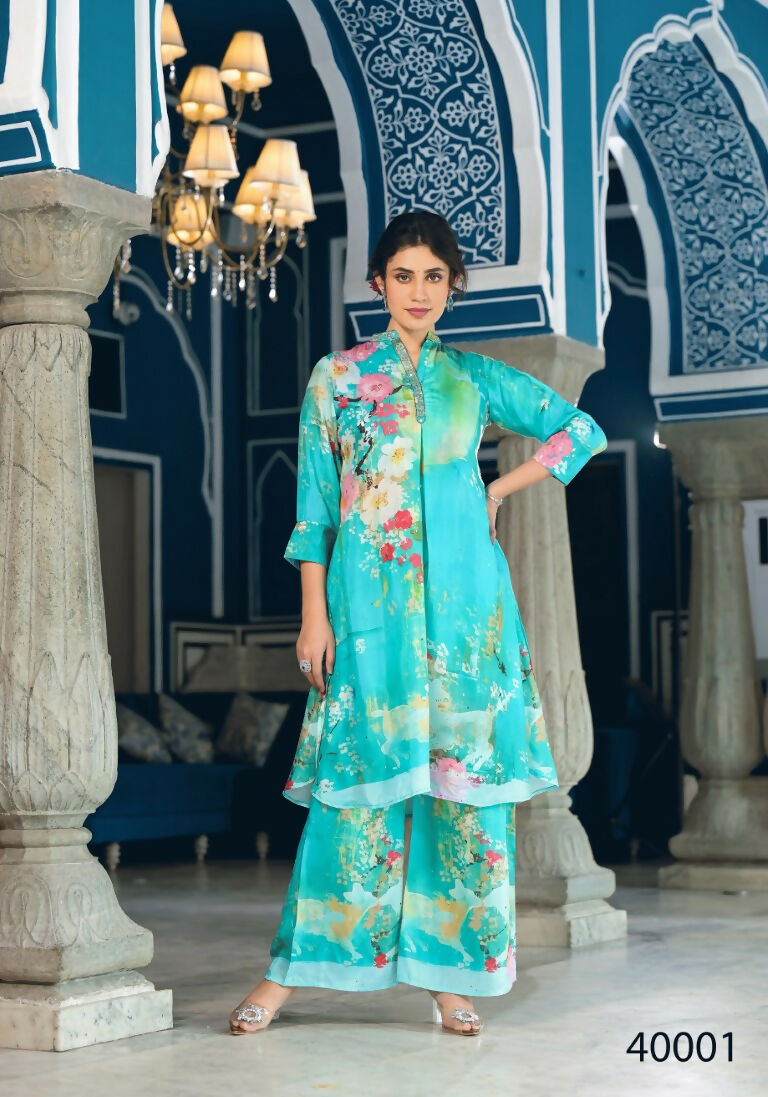 Designer Stylish Sky Pure Muslin Stitched Suit - Apoorva