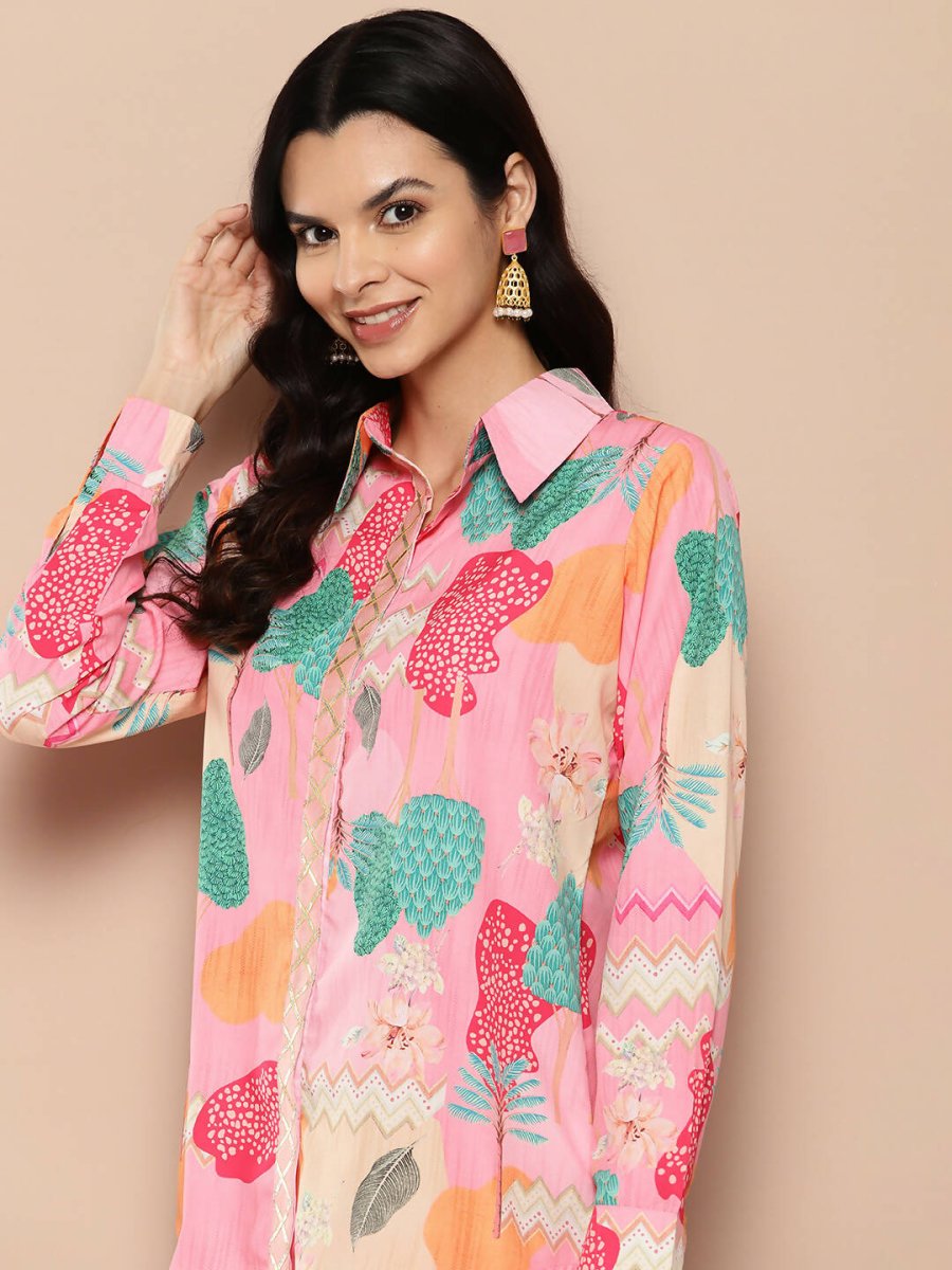 Ahalyaa Women's Traditional Wear Co-ods - Pink