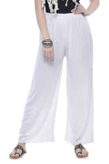 Mominos Fashion Rayon Cotton White Embroidery Chikan Palazzo