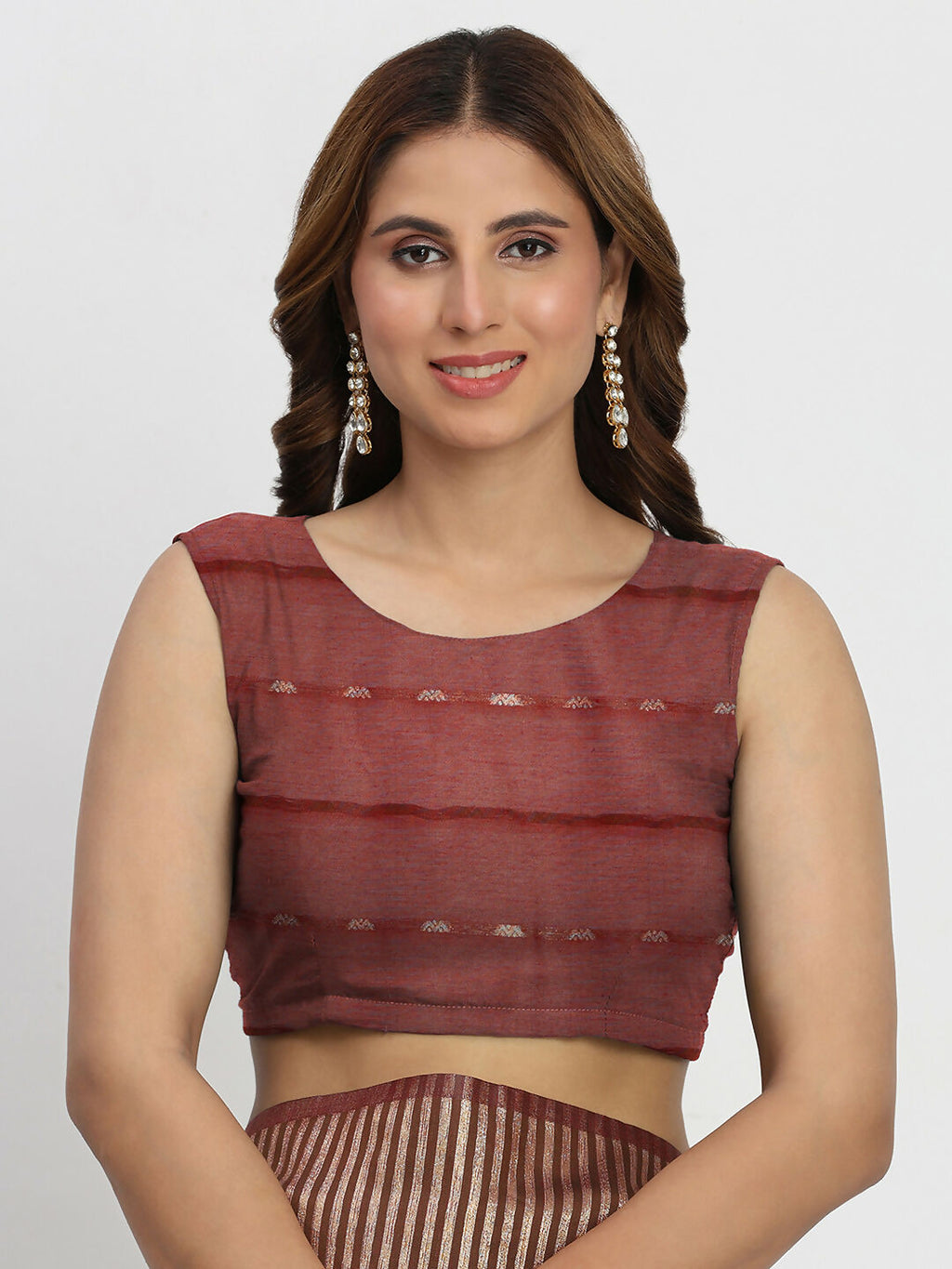 Shree Shyam Fashion Linen Cotton Maroon Saree