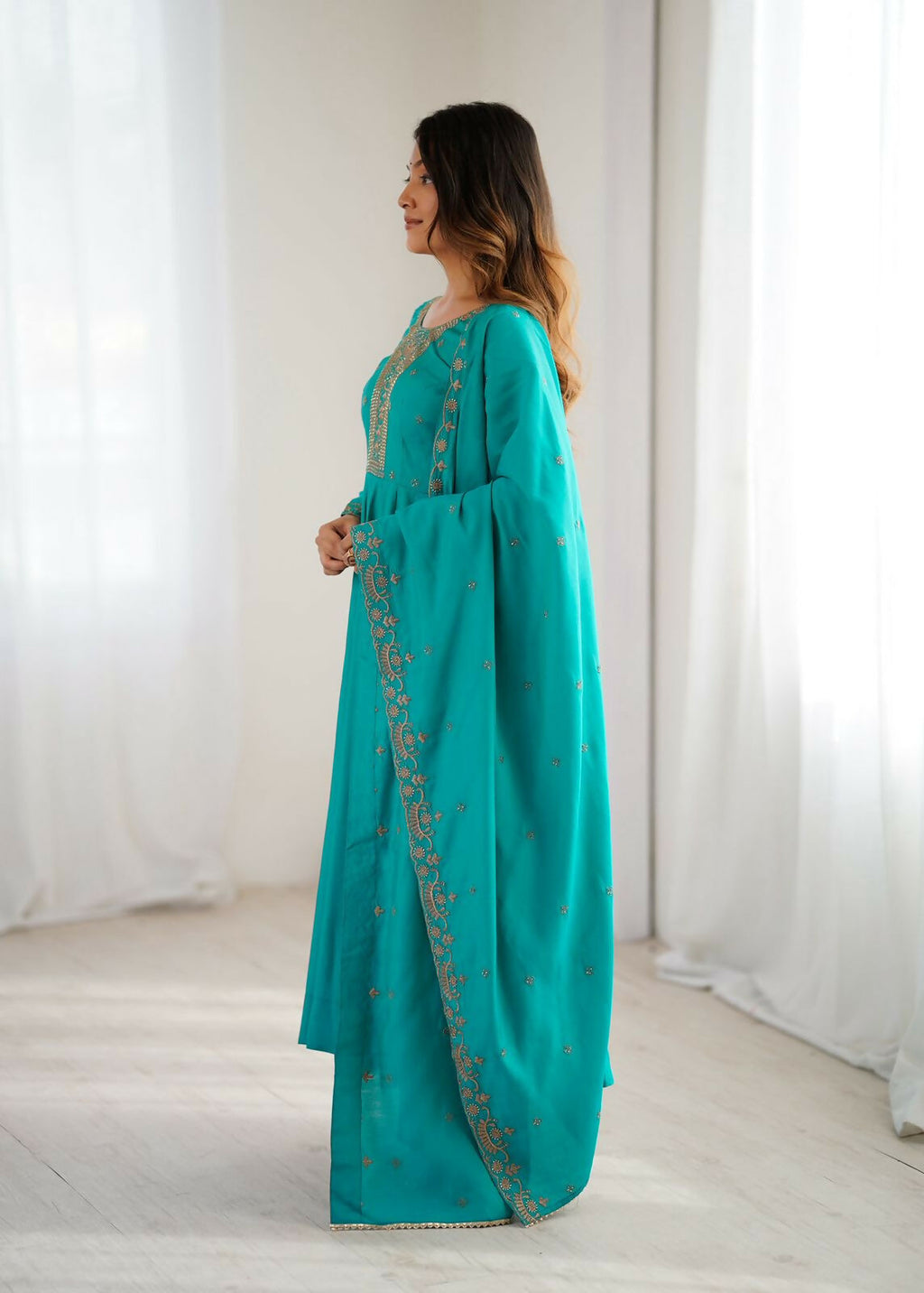 Joban Fashion Rama Kurta Set Chanderi Sequence Embroidery Work