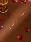 Ruby Raang Blue Meenakari Kundan Maang Tikka