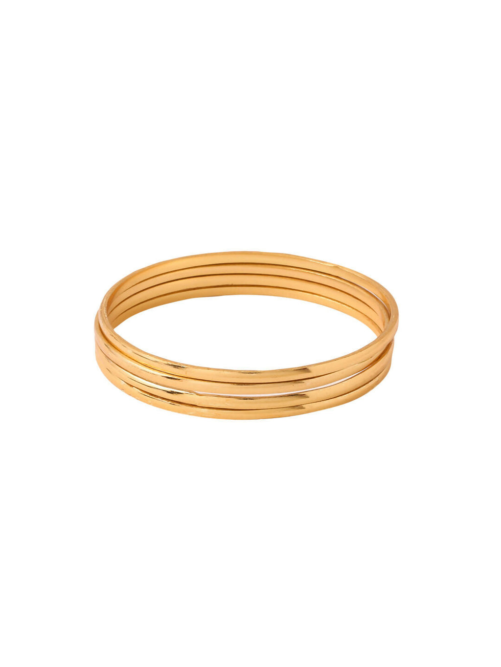 NVR Women's Set of 4 Gold-Polished Traditional Daily Use Bangles