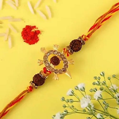 Rudraksha Royal Design Rakhi & Fruit N Nut Chocolates