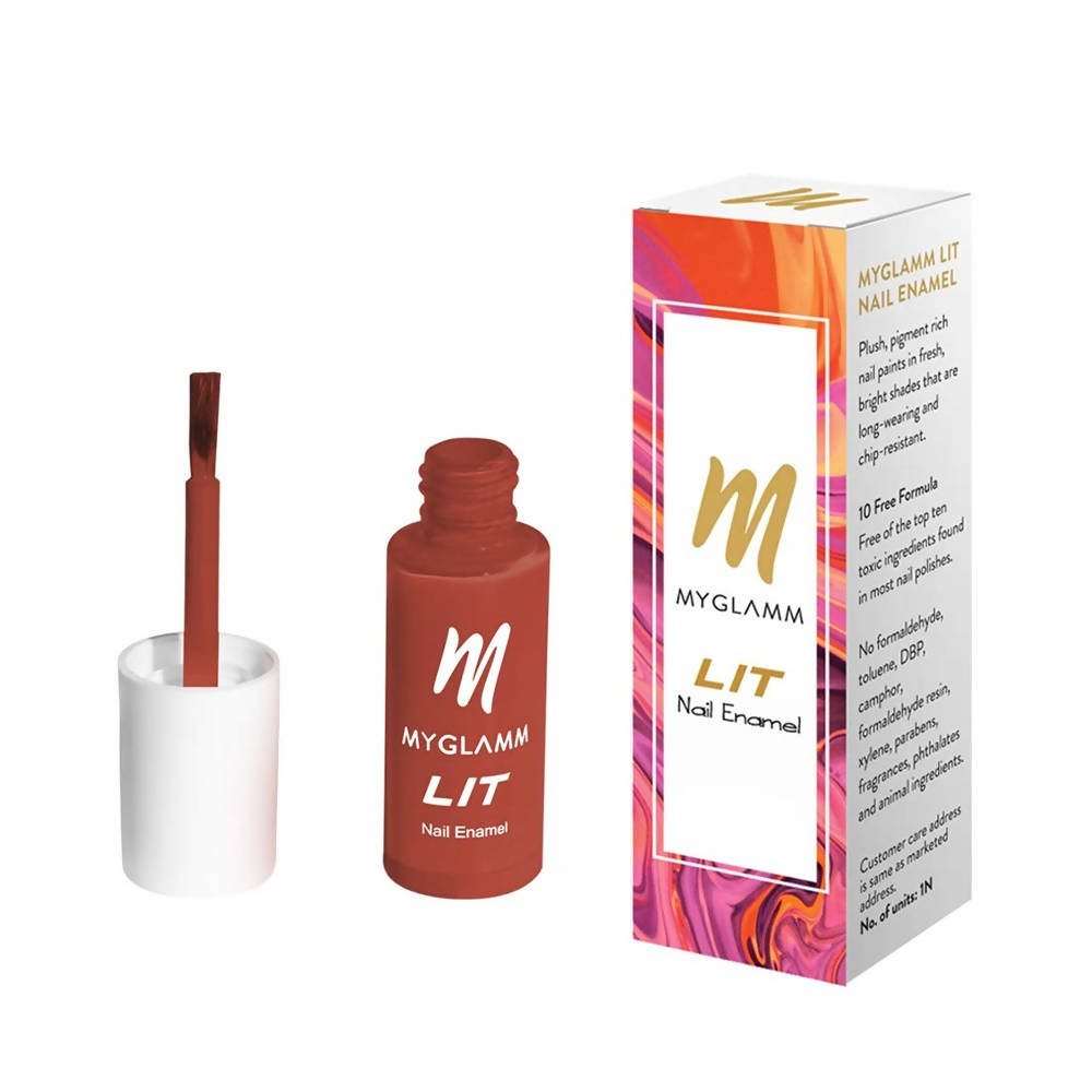 MYGLAMM LIT Flawless Texture Nail Enamel - Boi Bye - Red Shade (7 Ml)