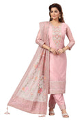 Joban Fashion Chanderi Pink Color Kurta Set