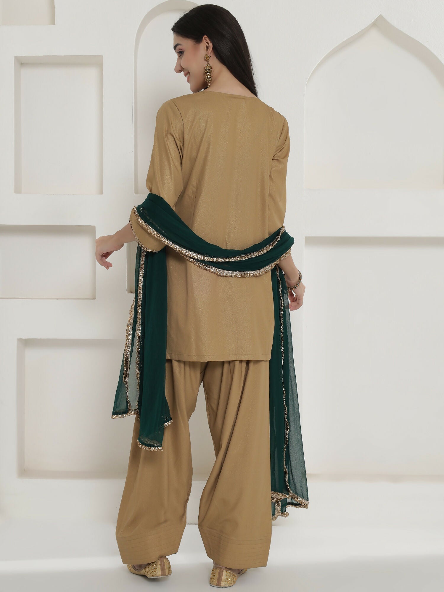 Joban Fashion Golden Farshi Salwaar Suit Set