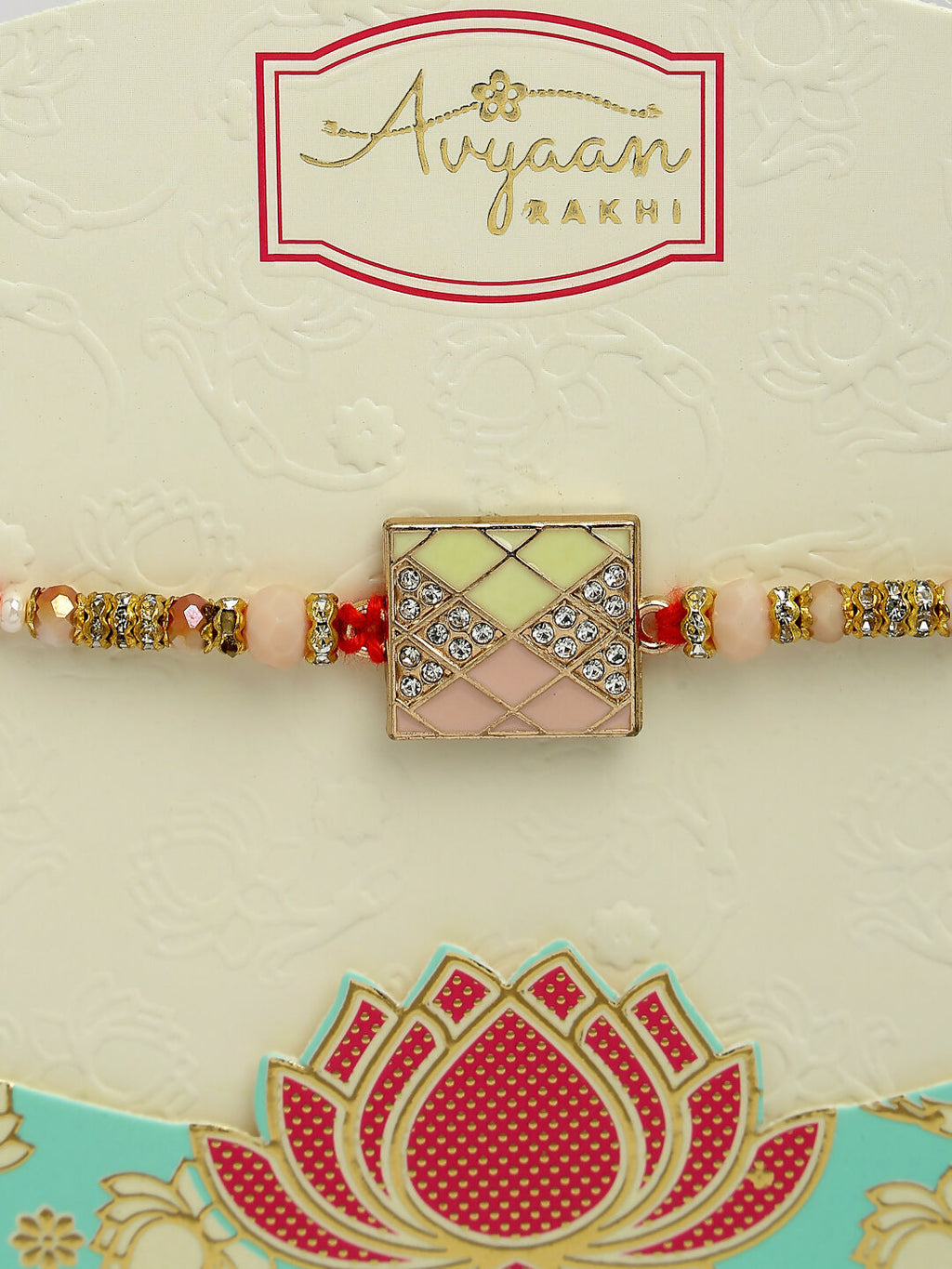 NVR Men Set of 2 Multicolor Stone-Studded Rakhi With Roli Chawal