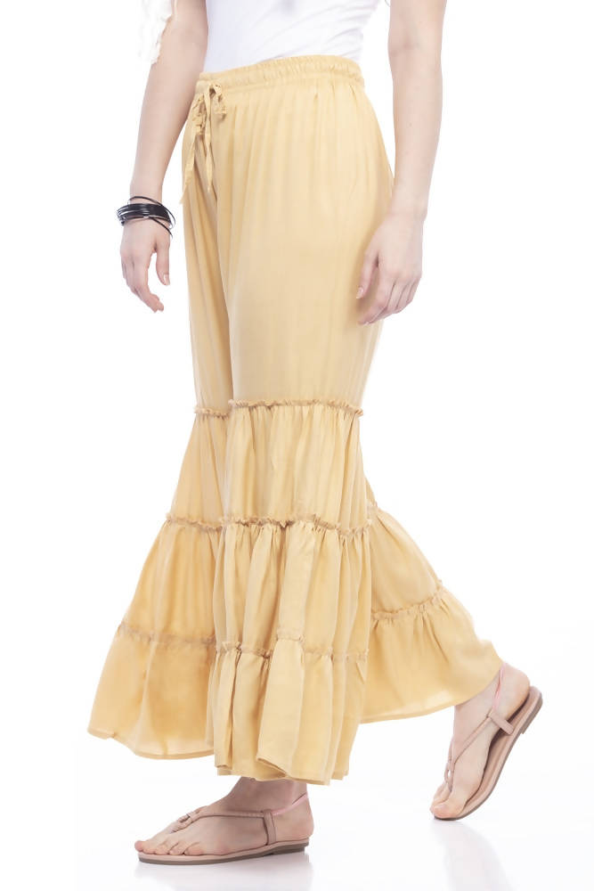 Mominos Fashion Reyon Cotton Golden Palazzo
