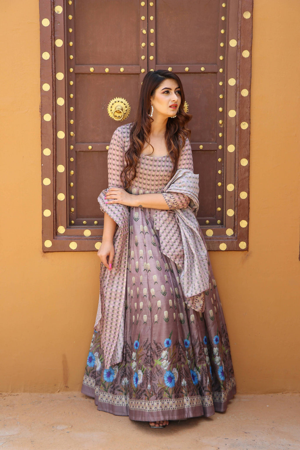 Partywear Designer Pastelpink Chanderi Suit - Anbazaar