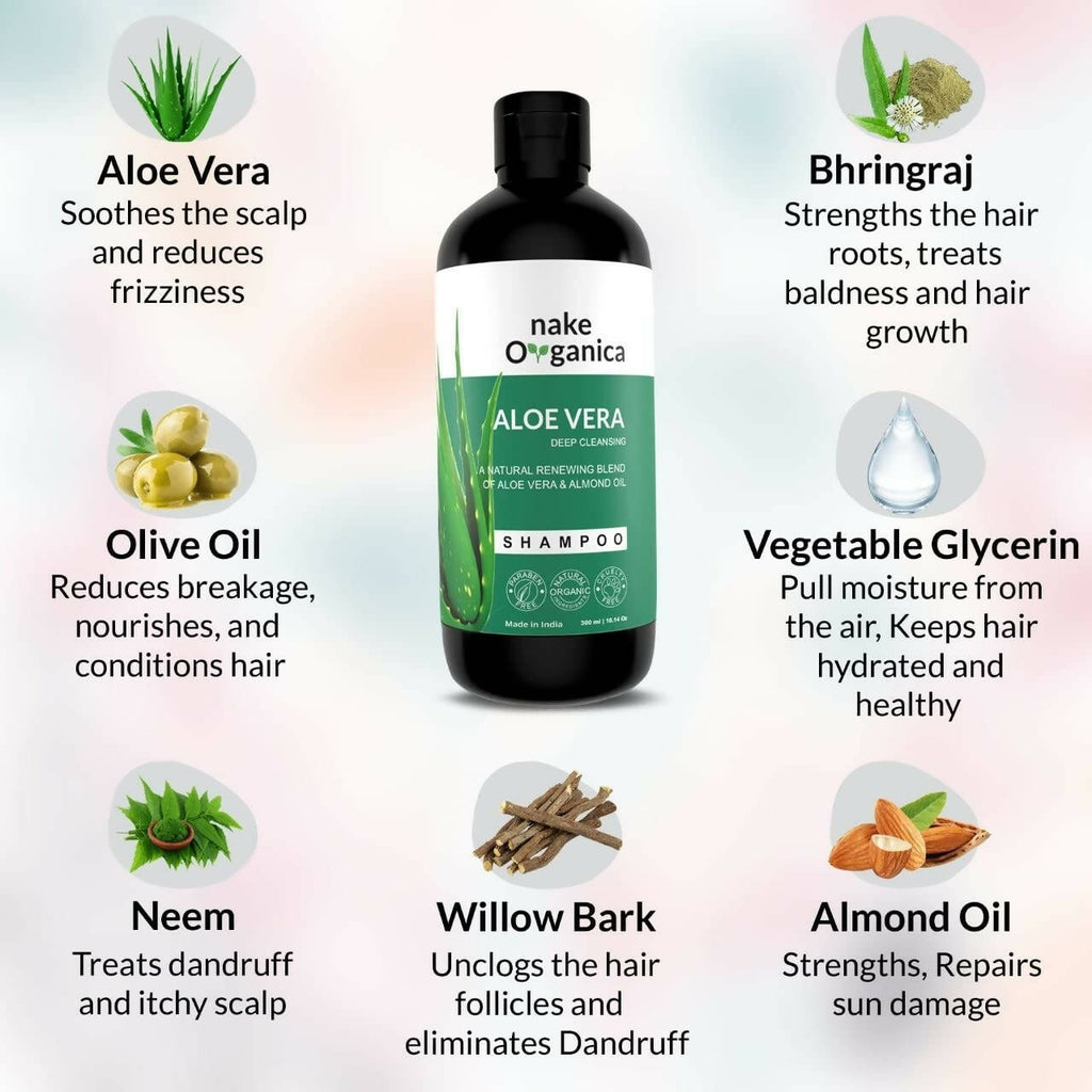 Nake Organica Aloe Vera Shampoo - Deep Cleansing