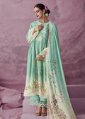 Aqua Green Muslin Cotton Printed Trendy Salwar Kurta Set - Emponline