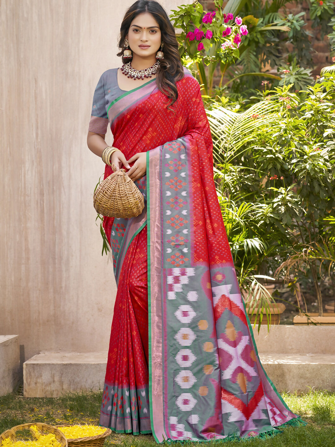 Shree Shyam Fashion Pochampalli Silk Yellow Saree