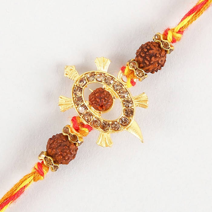 Rudraksha Royal Design Rakhi & Cashew Jar