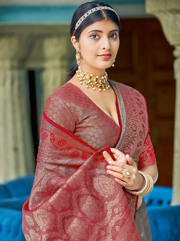 Shree Shyam Fashion Linen Cotton Grey Saree
