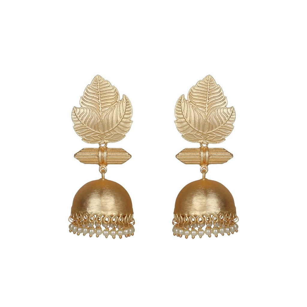 Joban Fashion Women Matte Gold Brass Jhumka
