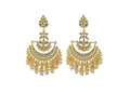 Joban Fashion Women Kundan Pearl Golden White Earrings